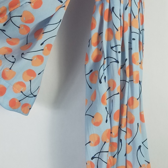 Free People Tie Sleeve V Neck Boho Blouse - Picture 11 of 12